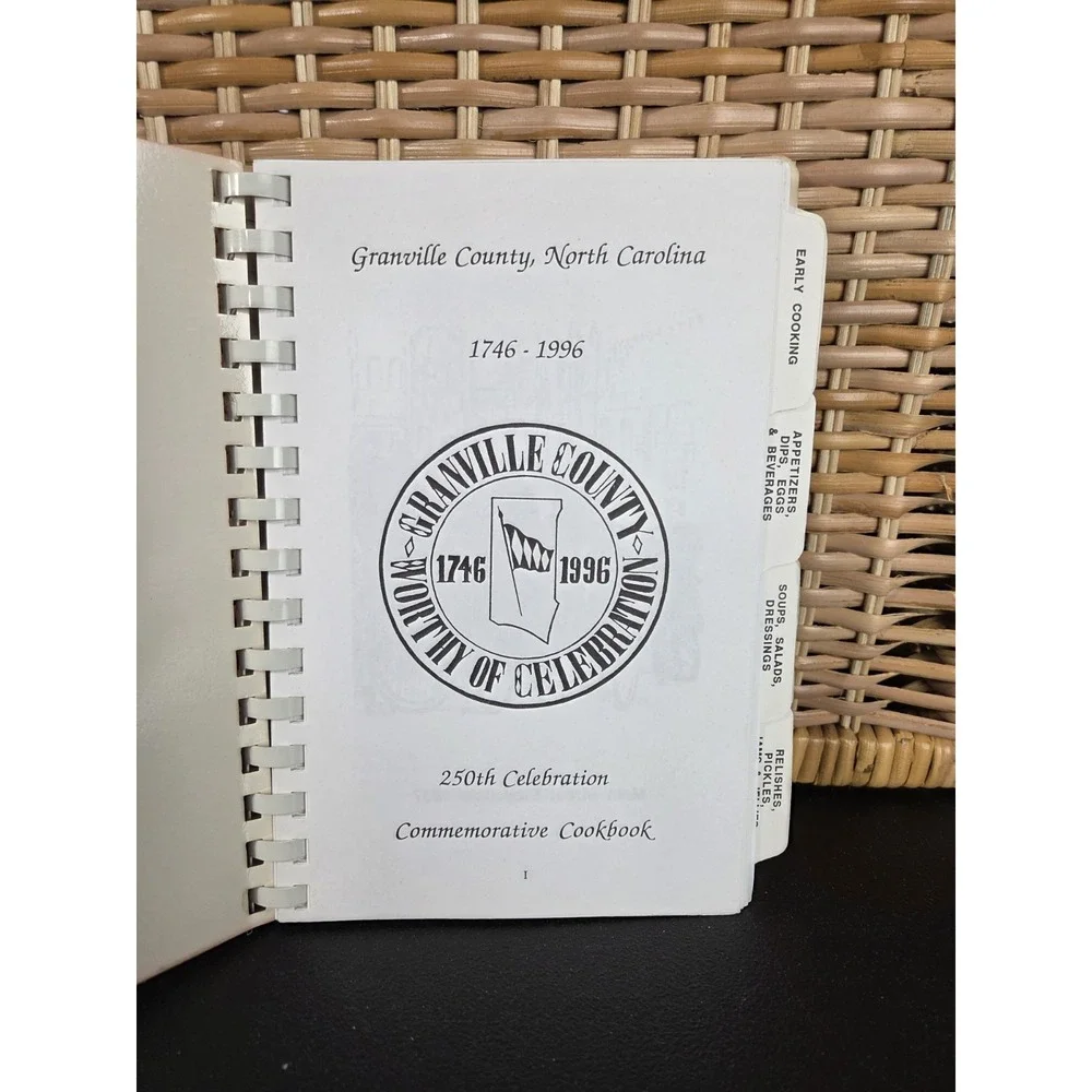 Granville County‎ North Carolina Commemorative Cookbook 1996 Vintage Spiral